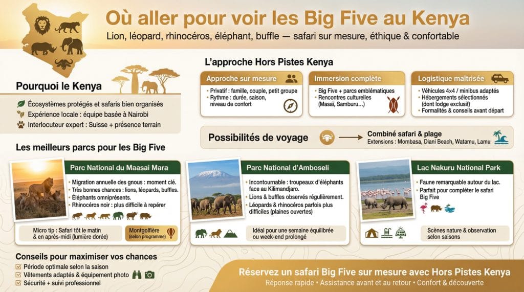 Dónde ir para observar los Big Five en Kenia